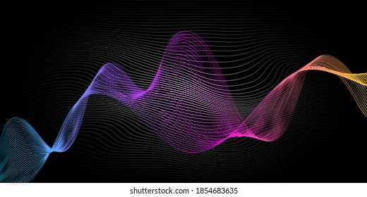 Abstract gradient wavy lines Modern vector background eps10