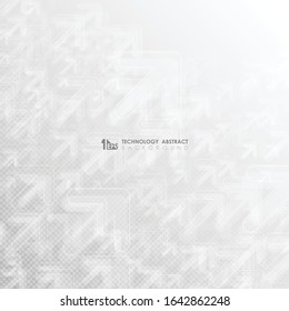 Abstract gradient white of arrow direction pattern design decorative background. Decorate for ad, poster, artwork, template design, print. illustration vector eps10