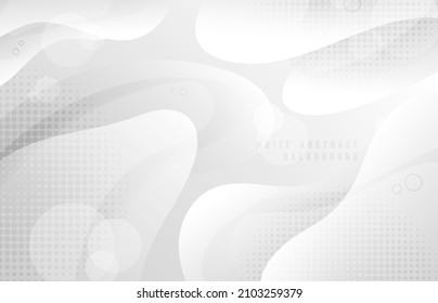 Abstract gradient white design of minimal artwork template. Decorative with circle halftone artwork background. Illustration vector