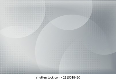 Abstract gradient white and gray circle overlapping artwork with circle geometric halftone style. Overlapping for design decorative background. Illustration vector