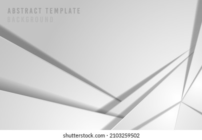 Abstract gradient white and gray paper cut template style with shadow. Overlapping design for artwork background. Illustration vector