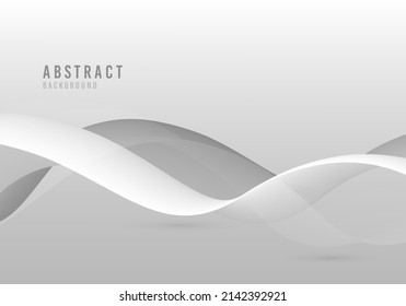 Abstract gradient white and gray wavy pattern decorative artwork. Overlapping design for isolated object background. Illustration vector