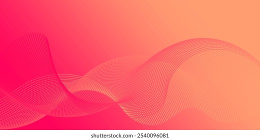 Abstract gradient white green pink orange background with dynamic circle lines.simple and trendy
