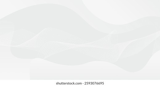 Abstract Gradient White grey liquid background. Modern background design. Dynamic Waves. Fluid shapes composition. Fit for website, banners, brochure, posters