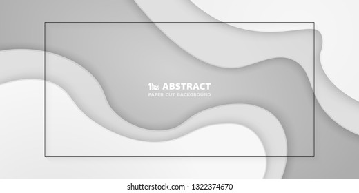 Abstract gradient white paper cut background. You can use for layout artwork for presentation, poster, ad, report. vector eps10