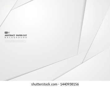 Abstract gradient white paper cut shape pattern design background. You can use for ad, poster, presentation, artwork, cover print. illustration vector eps10