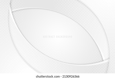 Abstract gradient white template design overlapping with halftone decorative. Simple style of paper cut background. Illustration vector