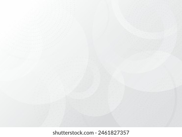 Abstract gradient white template design of circles decoration artwork style. Overalpping with dot pattern. Vector