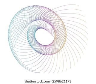 Abstract Gradient Wireframe Loop. Background Futuristic Digital Art for Branding, Tech, Interior, Fashion, and Textile Design, Jewelry. Dynamic Geometric Shape with Flowing Lines. Modern Aesthetic
