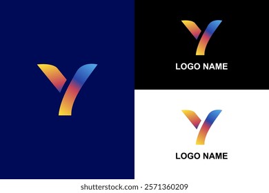 Abstract Gradient Y Letter Logo Design