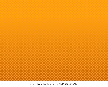 Abstract gradient yellow dots background. Vector illustration in comic style