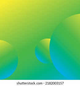 Abstract gradient of yellow green  and soft blue colored background with three circulars