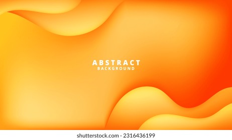 Abstract Gradient  yellow orange  liquid background. Modern  background design. Dynamic Waves. Fluid shapes composition.  Fit for website, banners, brochure, posters