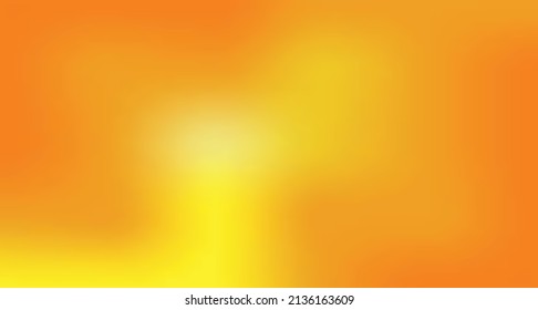 Abstract gradient yellow and orange soft multicolored background. vector horizontal design.