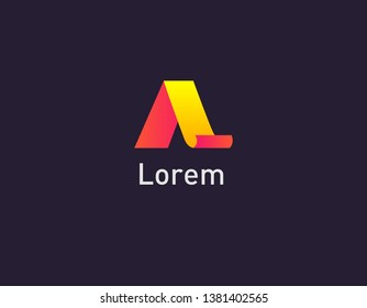 Abstract gradient yellow and pink logo for business company