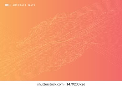 Abstract gradient yellow pink minimal dot design technology background. Use for web, poster, artwork, print, ad, headline. illustration vector eps10