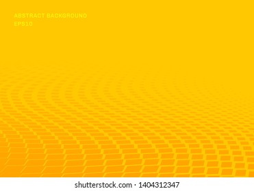 Abstract gradient yellow squares wave pattern halftone horizontal background pop art style. You can use for Design elements presentation, banner web, brochure, poster, leaflet, flyer, etc. Vector