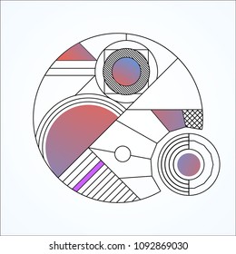 Abstract gradiented linear icon, modern design.Eps10.Technology icon.