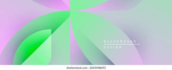 Abstract gradients blend, creating flowing shapes. Soft pastel colors dominate design, suggesting calm, modern aesthetic. Minimal text present.