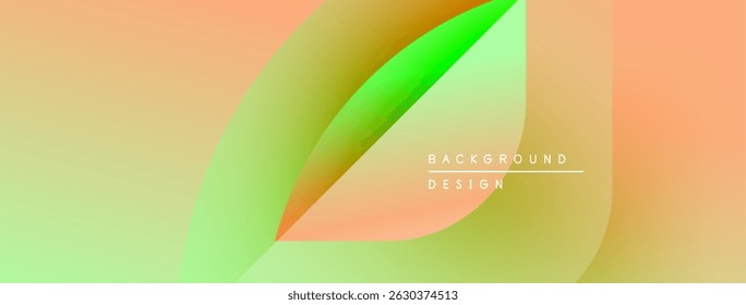 Abstract gradients blend, creating soft shapes. Light green, orange hues dominate composition. Minimal text reads background design.