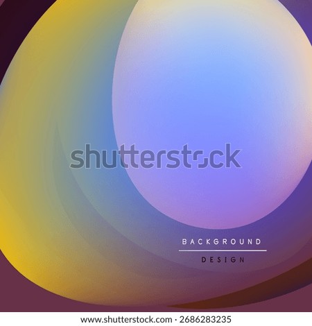 Abstract gradients blend, creating soft circular forms. Purple, yellow, blue hues dominate design, offering modern aesthetic.
