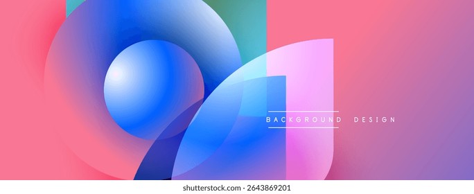 Abstract gradients blend, forming dynamic shapes. Pink, blue, teal hues create modern visual impact. Text reads background design.