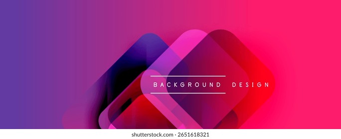 Os gradientes abstratos se misturam, formando formas dinâmicas. O texto lê o desenho do plano de fundo dentro da forma geométrica central. Cores vivas dominam a composição.