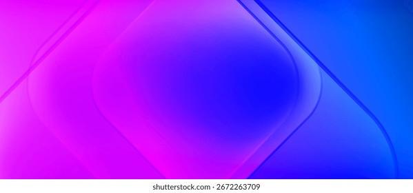 Abstract gradients blend vibrant pinks, blues. Smooth curves create layered effect, modern design. Minimalist composition, digital art.
