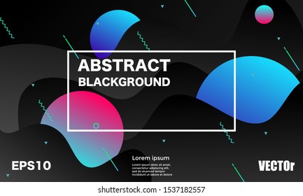 Abstract gradients Circle waves black background colorful blue vector illustration