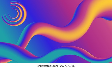 Abstract gradients, colorful music waves background. Gradient wavy form composition for flyer, banner.
