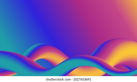 Abstract gradients, colorful music waves background. Gradient wavy form composition for flyer, banner.