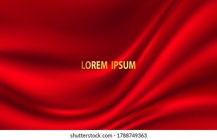 Abstract gradients, fabric red waves banner template background.