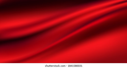 Abstract gradients, fabric red waves banner template background.