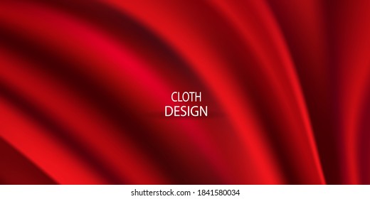 Abstract gradients, fabric red waves banner template background.