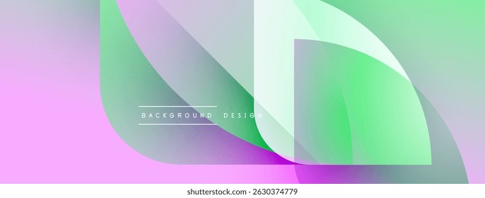 Abstract gradients, flowing shapes, vibrant colors create modern design. Soft transitions, layered elements suggest dynamic composition.