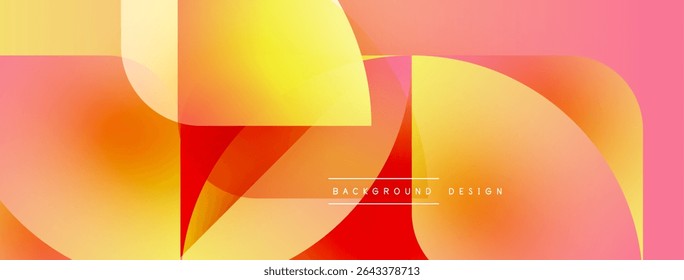 Abstract gradients overlap, creating dynamic visual flow. Warm colors dominate, suggesting energy, movement. Modern design element.