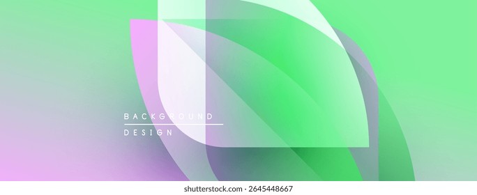 Abstract gradients overlap, creating dynamic visual effect. Soft pastel colors blend, forming modern background design. Minimalist composition.