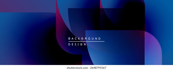 Abstract gradients overlap, creating dynamic visual effect. Blue, purple hues dominate composition. Text reads background design.