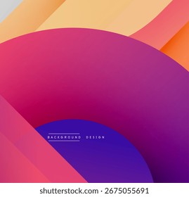 Los Gradientes Abstractas se superponen, creando un efecto visual dinámico. Los tonos púrpura y naranja dominan la composición. Elemento de diseño moderno.