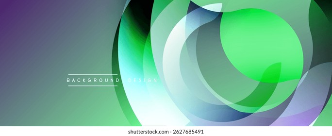 Abstract gradients, overlapping circles create modern visual. Soft colors blend, forming dynamic background design. Minimalist style.