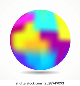 Esfera de Gradientes Abstractas aislados sobre fondo blanco. Bola colorida para su diseño. Ilustración vectorial