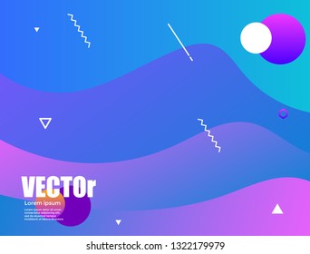 Abstract gradients waves background blue vector illustration