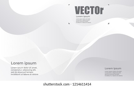Abstract gradients waves background White vector illustration