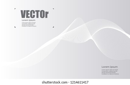 Abstract gradients waves background White vector illustration