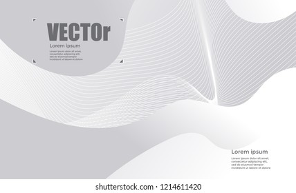 Abstract gradients waves background White vector illustration