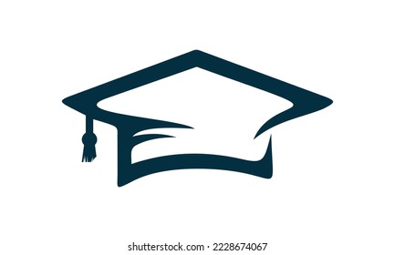 abstract graduation hat logo icon