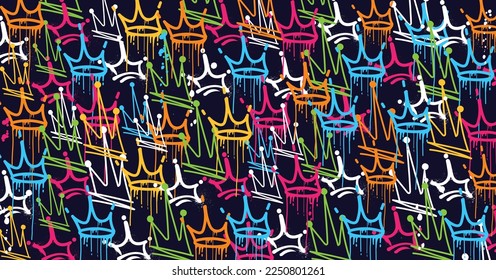 Abstract graffiti art background with scribble throw-up and tagging hand-drawn style. Street art graffiti urban theme for prints, patterns, banners, and textiles in vector format.