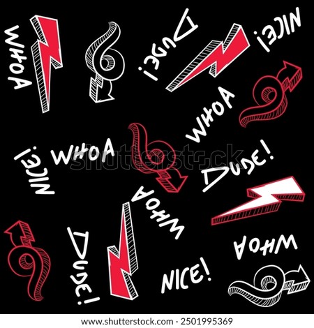 Abstract graffiti art background with scribble throw-up and tagging hand-drawn style. Street art graffiti urban theme for prints, pattern, banners, and textiles in vector format skull and bones urban.
