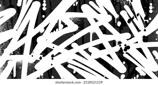 Abstract graffiti background scribbles and tagging hand-drawn style. Street art graffiti urban theme for prints, banners, and textiles in vector format.