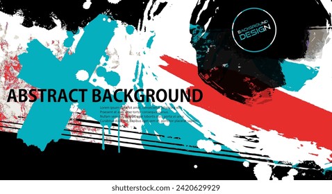 Abstract graffiti banner with colorful elements, paint splashes, scribbles and throw up pieces. Vector illustration.